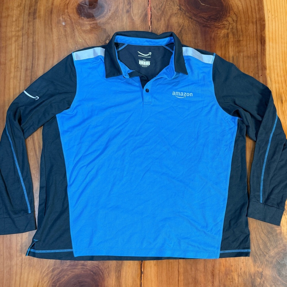Amazon Luly Yang Polo Shirt Mens XXL 2XL Reflective Cotton Delivery L/S X3 X3-19